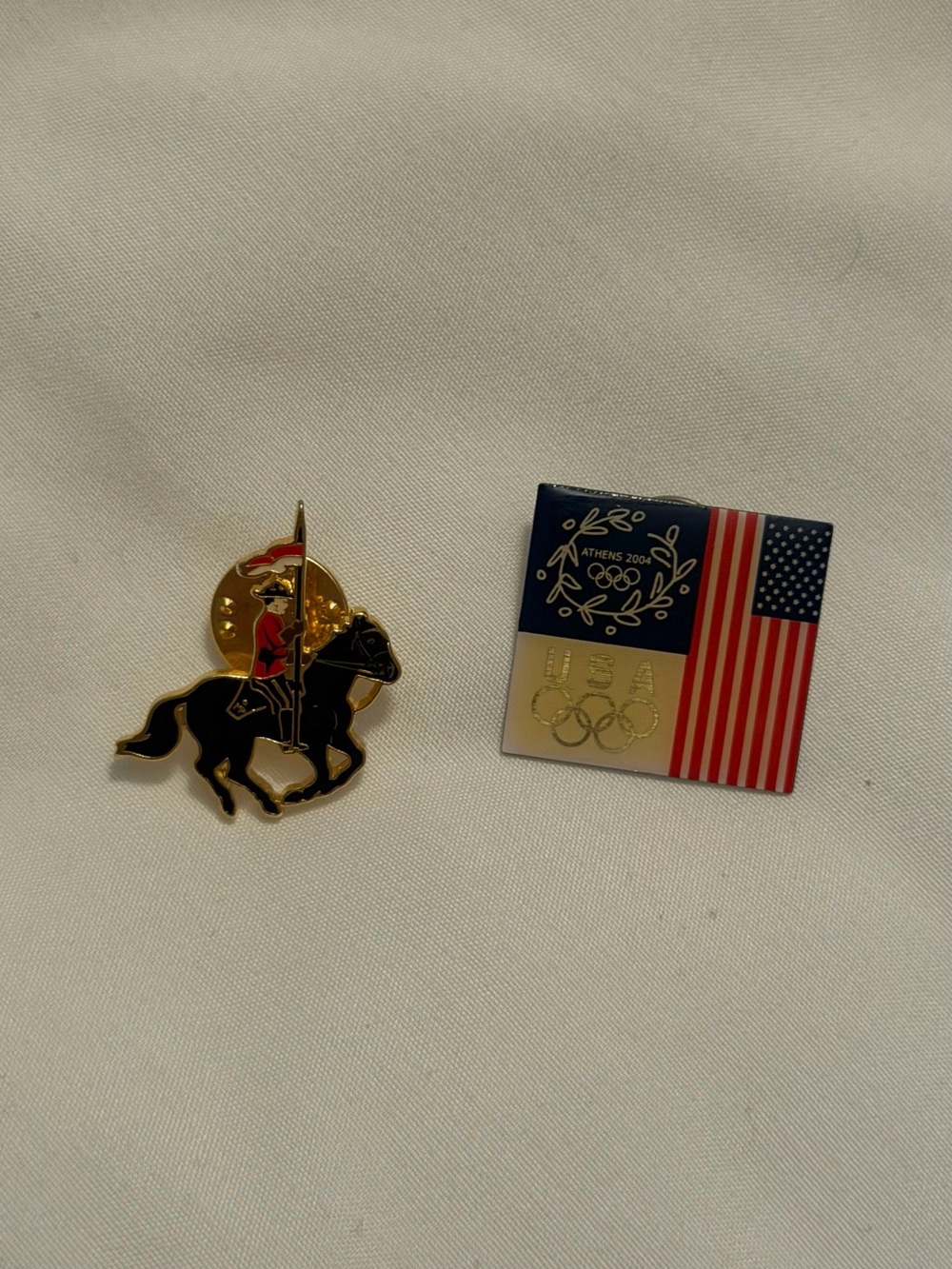 USA Olympic Pin Set - Red, Black & Gold Enameled Pins